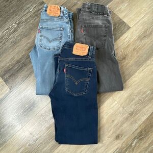 Boys Levi’s 511 jeans lot of 3 excellent condition size 12 regular 26W 27L